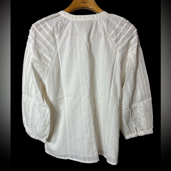 NWT Cleobella by Anthropologie Organic Cotton Peasant Top Women’s Size L Cream - Picture 3 of 12